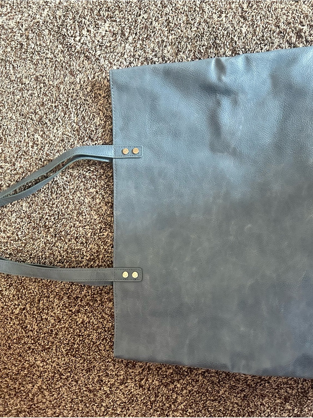 thirty-one Navy Faux Leather Tote with Gold Accents